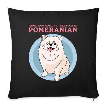 Poméranien Maman Propriétaire de chien Zwergspitz Cadeau - Housse de coussin décorative 45 x 45 cm - noir - Devant