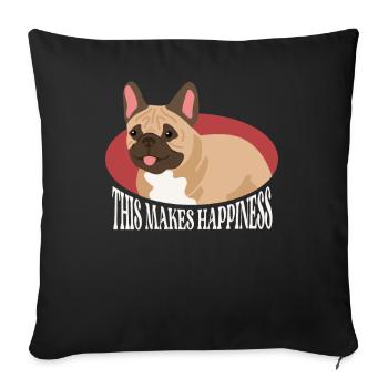 Français Cadeau Bulldog Français Bulldogs - Housse de coussin décorative 45 x 45 cm - noir - Devant