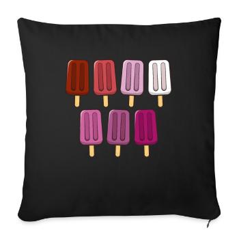 Lesbian Flag Popsicles 4th of July Subtle Pride - Sofa pillowcase 17,3'' x 17,3'' (45 x 45 cm) - black - Front