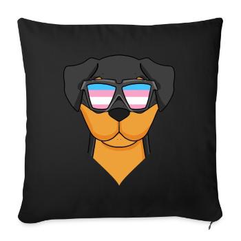 Transgender Transsexual Rottweiler Dog Gift - Sofa pillowcase 17,3'' x 17,3'' (45 x 45 cm) - black - Front