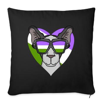 Genderqueer Lgbt Cat Oriental Shorthair - Housse de coussin décorative 45 x 45 cm - noir - Devant