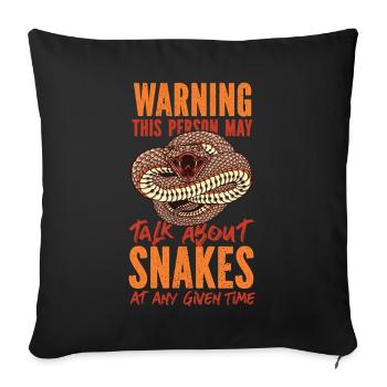 Snake Serpent Warning This Person - Sofa pillowcase 17,3'' x 17,3'' (45 x 45 cm) - black - Front