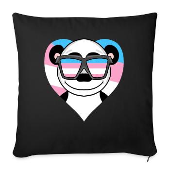 Transgender Transsexual Panda Gift - Sofa pillowcase 17,3'' x 17,3'' (45 x 45 cm) - black - Front