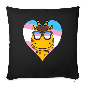 Transgender Transsexual Giraffe Gift - Sofa pillowcase 17,3'' x 17,3'' (45 x 45 cm) - black - Front