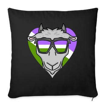 Genderqueer Chèvre - Housse de coussin décorative 45 x 45 cm - noir - Devant