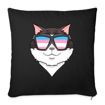 Transgenre Transsexuel Ragdoll Cat Gift - Housse de coussin décorative 45 x 45 cm - noir - Devant