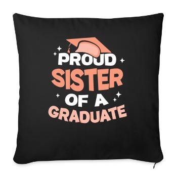 Fière sœur d’un diplômé diplômé - Housse de coussin décorative 45 x 45 cm - noir - Devant