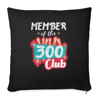 Membre de Bowling Design du 300 Club Retro Bowler - Housse de coussin décorative 45 x 45 cm - noir - Devant