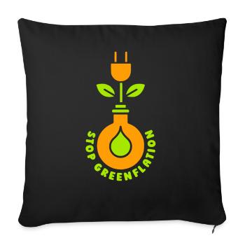 La déflation verte arrête l’inflation de l’énergie verte - Housse de coussin décorative 45 x 45 cm - noir - Devant