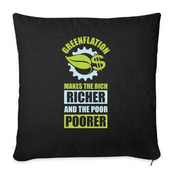 Greenflation Green Energy Prices Inflation - Sofa pillowcase 17,3'' x 17,3'' (45 x 45 cm) - black - Front
