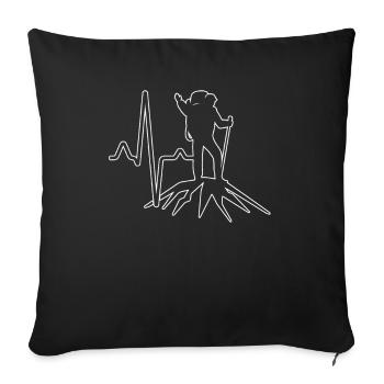 Randonnée Montagnes Heartbeat - Housse de coussin décorative 45 x 45 cm - noir - Devant