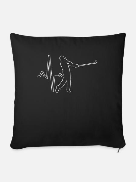 Golf Herzschlag - Sofakissenbezug 45 x 45 cm - Schwarz