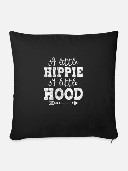 Hippie - Sofakissenbezug 45 x 45 cm - Schwarz