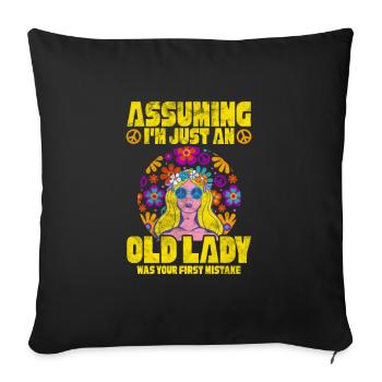 Hippie - Housse de coussin décorative 45 x 45 cm - noir - Devant