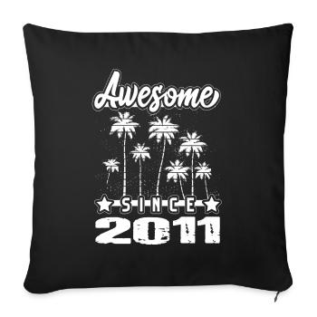 Génial depuis 2011 - Housse de coussin décorative 45 x 45 cm - noir - Devant