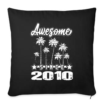 Génial depuis 2010 - Housse de coussin décorative 45 x 45 cm - noir - Devant