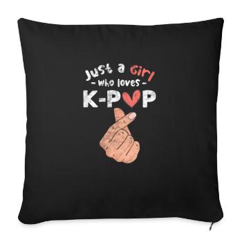 K-Pop Musique Coréenne Pop Corée Kpop Cadeau - Housse de coussin décorative 45 x 45 cm - noir - Devant