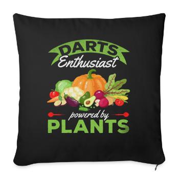Passionné de fléchettes propulsé par des plantes I Lustiger - Housse de coussin décorative 45 x 45 cm - noir - Devant