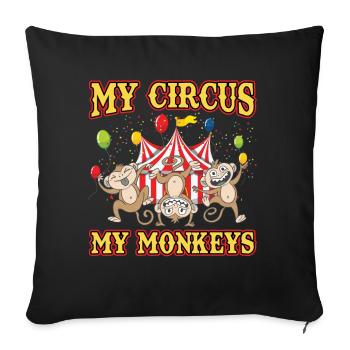 My Circus My Monkeys Circus Party Manegemeister - Sofa pillowcase 17,3'' x 17,3'' (45 x 45 cm) - black - Front