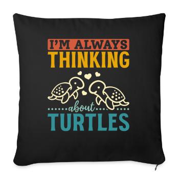 Cute turtle sea turtle I think - Sofa pillowcase 17,3'' x 17,3'' (45 x 45 cm) - black - Front
