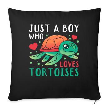 Juste un garçon qui aime les tortues - Housse de coussin décorative 45 x 45 cm - noir - Devant