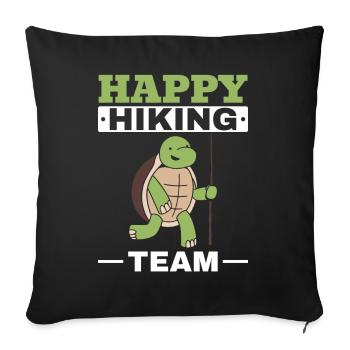 Happy Hiking Team Turtle Hiking Outdoor - Sofa pillowcase 17,3'' x 17,3'' (45 x 45 cm) - black - Front