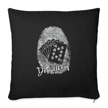 Jeu de carte ADN à double tête - Housse de coussin décorative 45 x 45 cm - noir - Devant