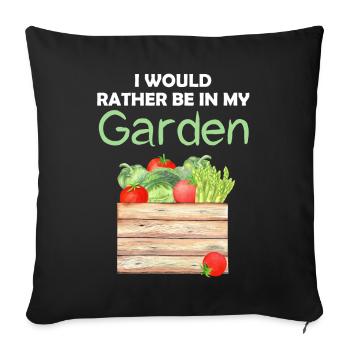 Jardin Drôle de dicton Jardinier amateur Idée cadeau - Housse de coussin décorative 45 x 45 cm - noir - Devant