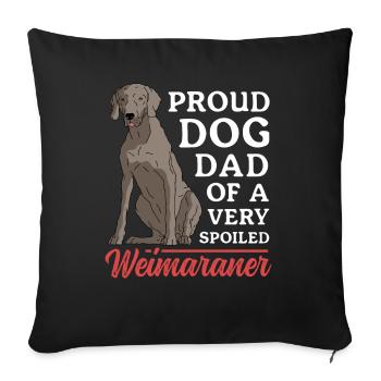 Weimaraner Papa | Cadeau de propriétaire de chien de chien - Housse de coussin décorative 45 x 45 cm - noir - Devant