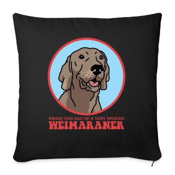 Weimaraner Papa Propriétaire de chien Chien Cadeau - Housse de coussin décorative 45 x 45 cm - noir - Devant