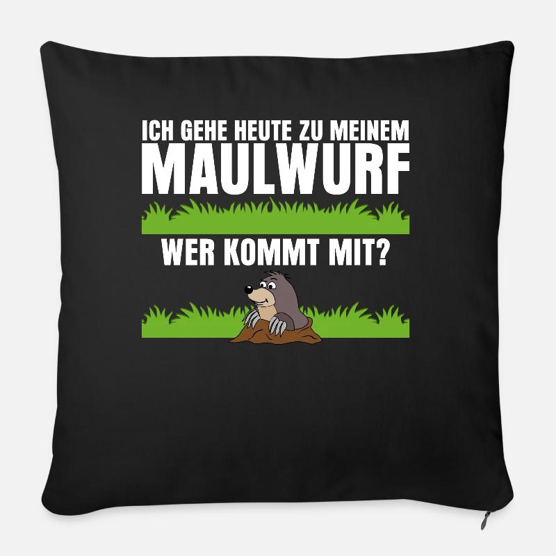 Maulwurf Witz Maulwürfe Maulwurfshügel - Sofakissenbezug 45 x 45 cm - Schwarz