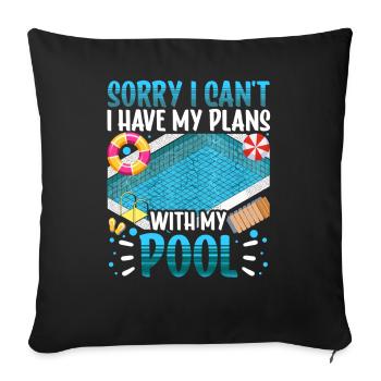 I Have Plans With My Pool Team Hobby Sorry - Sofa pillowcase 17,3'' x 17,3'' (45 x 45 cm) - black - Front