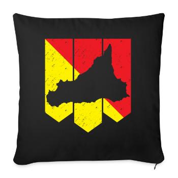 Sizilien Flagge Italien Sicilia - Sofakissenbezug 45 x 45 cm - Schwarz - Vorne