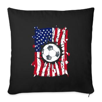 Football USA Flagge - Sofakissenbezug 45 x 45 cm - Schwarz - Vorne