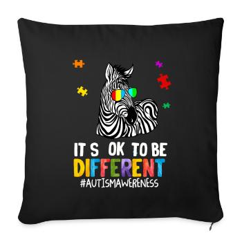 Autismus Geschenk Autist Asperger ADHS Autism - Sofakissenbezug 45 x 45 cm - Schwarz - Vorne