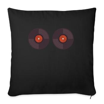 Disc Jockey DJ Rave Synthesizer Gift CD Mixer - Sofa pillowcase 17,3'' x 17,3'' (45 x 45 cm) - black - Front