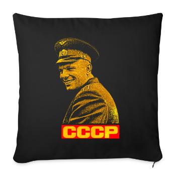 Youri Gagarine - Premier homme dans l’espace - Housse de coussin décorative 45 x 45 cm - noir - Devant