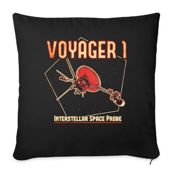 Voyager 1 Space Probe - Sofa pillowcase 17,3'' x 17,3'' (45 x 45 cm) - black - Front