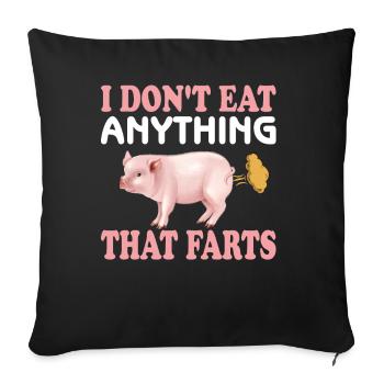 Vegetarian Vegan Vegan Veggie Animal Welfare Vegetables - Sofa pillowcase 17,3'' x 17,3'' (45 x 45 cm) - black - Front