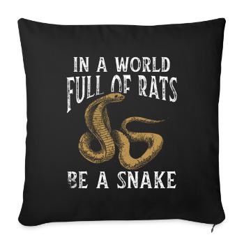 Snake Gift Animal Reptile Cobra Python Boa - Sofa pillowcase 17,3'' x 17,3'' (45 x 45 cm) - black - Front