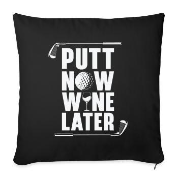 Golf Golfeur Balle de golf Golfeurs Clubs de golf - Housse de coussin décorative 45 x 45 cm - noir - Devant