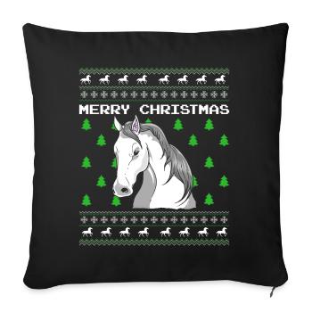Christmas Horse Ugly Christmas Gift Xmas - Sofa pillowcase 17,3'' x 17,3'' (45 x 45 cm) - black - Front