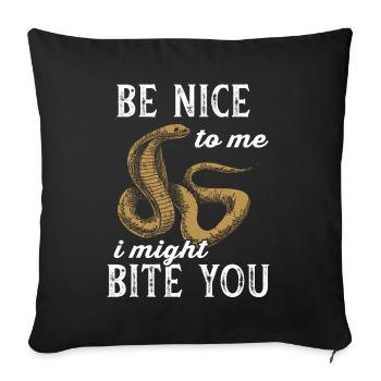 Serpent Venimeux Cobra Reptiles Terrarium Serpent - Housse de coussin décorative 45 x 45 cm - noir - Devant