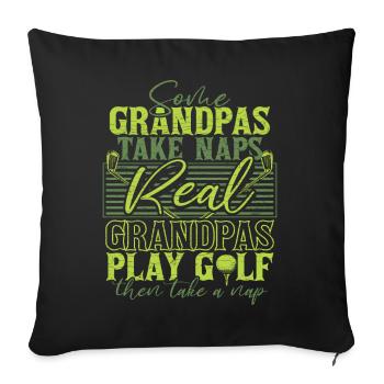 Großvater Golf Opa Golfer - Sofakissenbezug 45 x 45 cm - Schwarz - Vorne