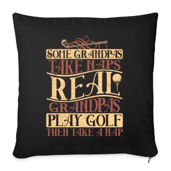 Golfspieler Opa Golf Golfer - Sofakissenbezug 45 x 45 cm - Schwarz - Vorne