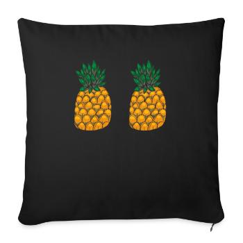 Ananas - Sofakissenbezug 45 x 45 cm - Schwarz - Vorne