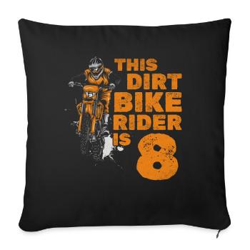 Ce petit pilote de dirt bike est un garçon de motocross - Housse de coussin décorative 45 x 45 cm - noir - Devant