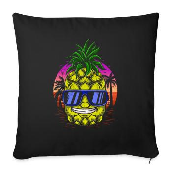 Pineapple Hawaii Gift Fruit Fruit Pineapple Fruit - Sofa pillowcase 17,3'' x 17,3'' (45 x 45 cm) - black - Front
