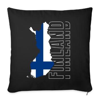 Finlande - Housse de coussin décorative 45 x 45 cm - noir - Devant