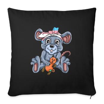 Mouse - Sofa pillowcase 17,3'' x 17,3'' (45 x 45 cm) - black - Front